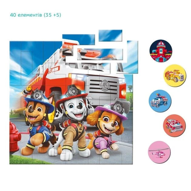 Puzzle magnetyczne Psi Patrol „Strażacy” 40 el.