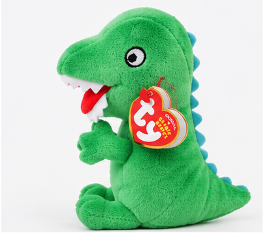 Beanie Babies Świnka Peppa Pan Dinozaur – zielona maskotka pluszowa 15 cm dla dziecka