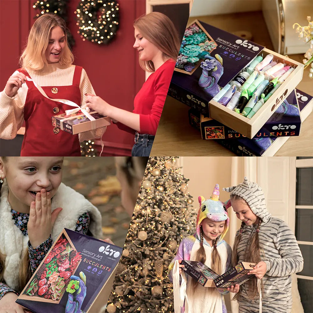 Zestaw kreatywny 3D Modelowanie Masą plastyczną Ciastolina KWIATY NIEBIESKIE SUKULENTY