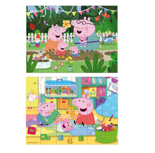 Puzzle 2 w 1 Świnka Peppa „Czas razem!”
