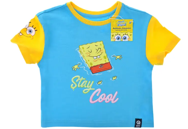 Koszulka dziecięca SpongeBob – niebieska z Gąbką Bobem, rozmiar 98/104
