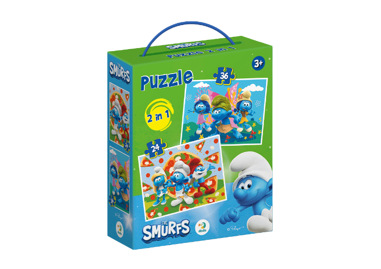 Puzzle 2 w 1 Smerfy „Wesołe chwile”
