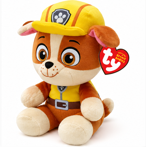 Beanie Babies Psi Patrol Rubble – maskotka pluszowa 15 cm, piesek budowniczy dla dziecka