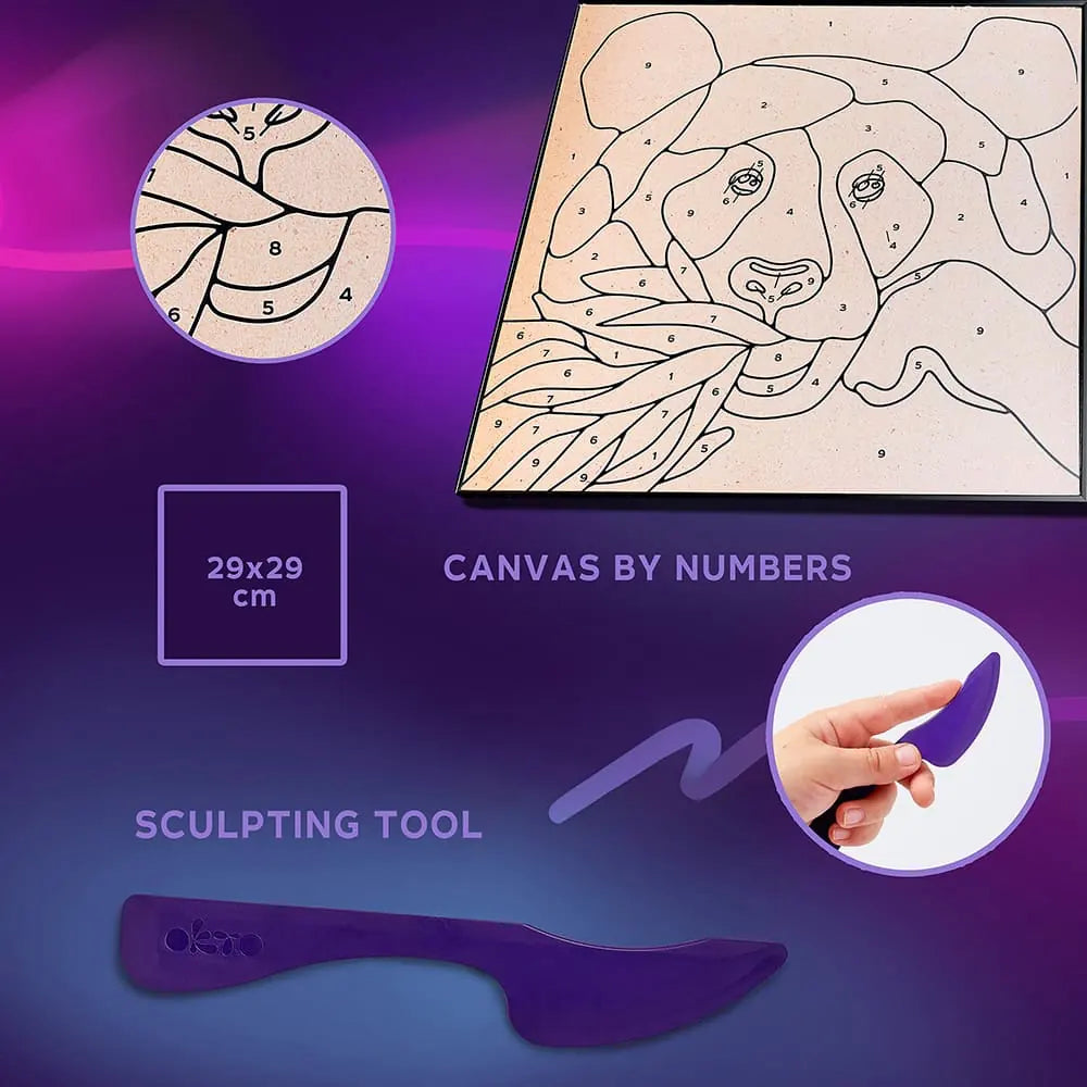 Zestaw kreatywny 3D Malowanie po numerach Masą plastyczną Ciastolina PANDA