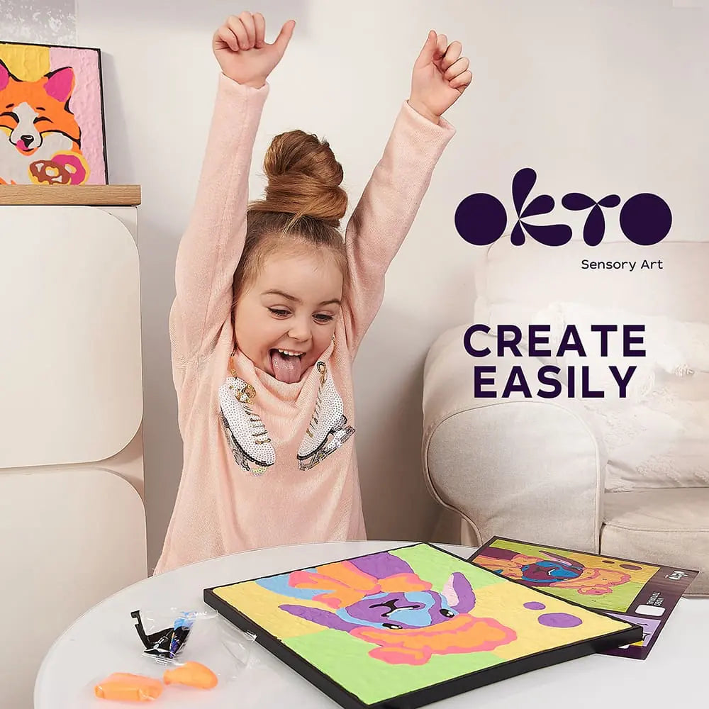 Zestaw kreatywny 3D Malowanie po numerach Masą plastyczną Ciastolina KRÓLIK