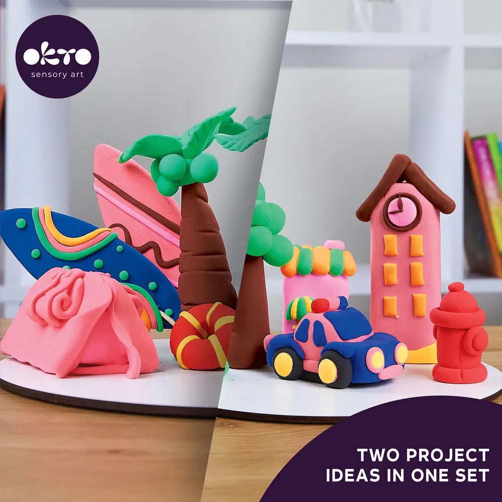 DUŻY Zestaw kreatywny 3D Modelina Masa Plastyczna 2w1 dla dzieci KOSMOS WARZYWA 11x9 KOLORÓW