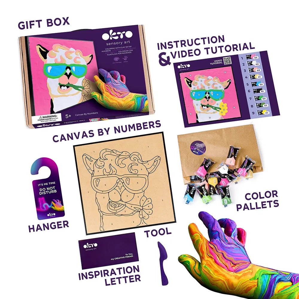 Zestaw kreatywny 3D Malowanie po numerach Masą plastyczną Ciastolina LAMA