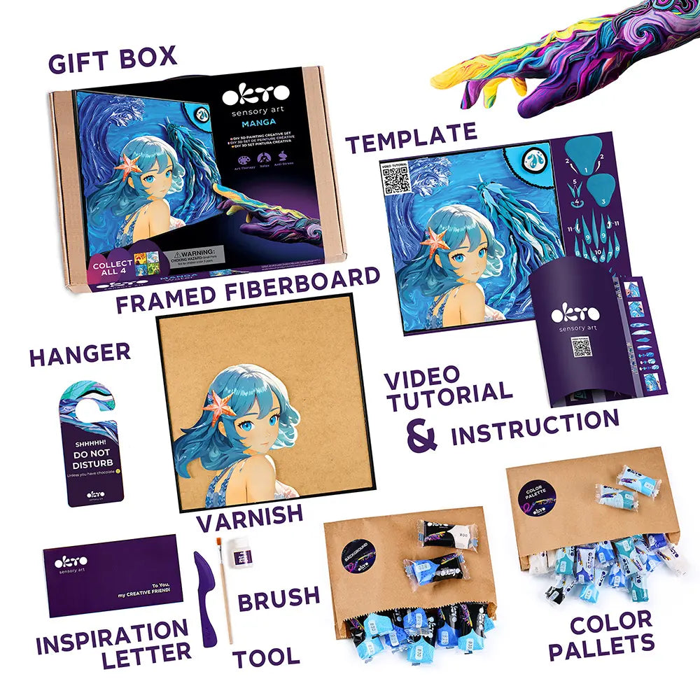 Zestaw kreatywny 3D Malowanie i Modelowanie Masą plastyczną Ciastolina ”MANGA” WODA