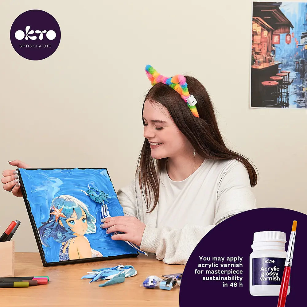 Zestaw kreatywny 3D Malowanie i Modelowanie Masą plastyczną Ciastolina ”MANGA” WODA
