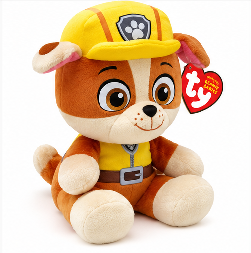 Beanie Babies Psi Patrol Rubble – maskotka pluszowa 15 cm, piesek budowniczy dla dziecka