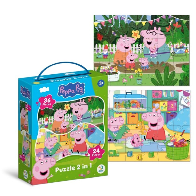 Puzzle 2 w 1 Świnka Peppa „Czas razem!”