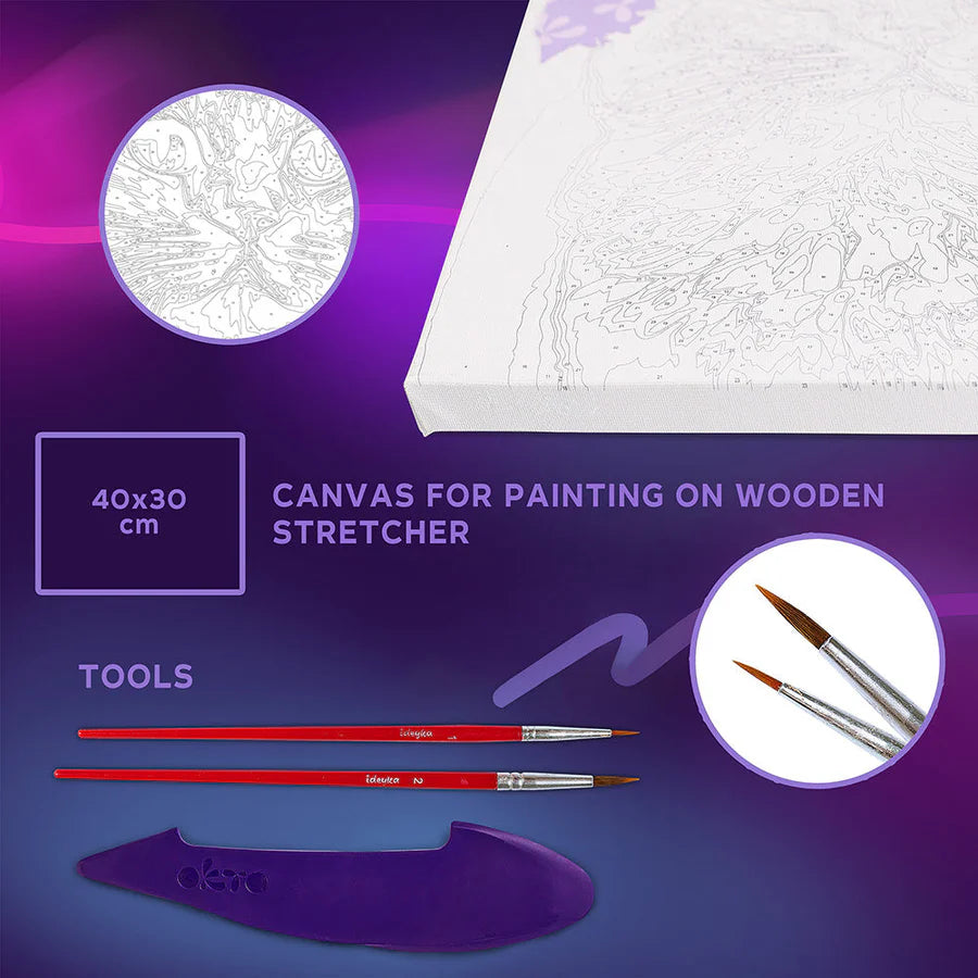 Zestaw kreatywny 3D Malowanie po numerach i Modelowanie Masą plastyczną Ciastolina KOT W WIANKU