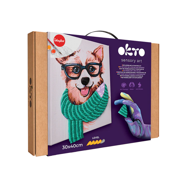 Zestaw kreatywny 3D Malowanie po numerach i Modelowanie Masą plastyczną Ciastolina PIES CORGI