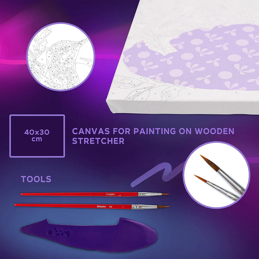 Zestaw kreatywny 3D Malowanie po numerach i Modelowanie Masą plastyczną Ciastolina ZAKOCHANE KOLIBRY