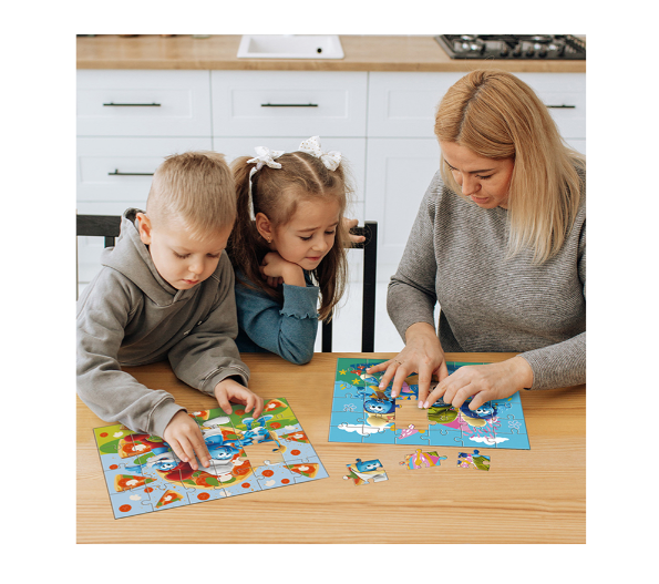 Puzzle 2 w 1 Smerfy „Wesołe chwile”