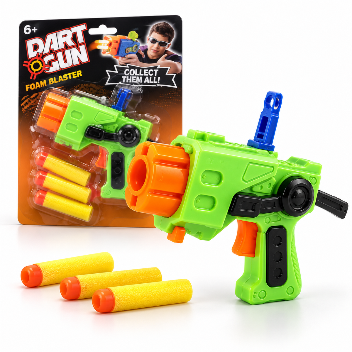 Pistolet do darta – kolorowy blaster z piankowymi strzałkami dla dziecka