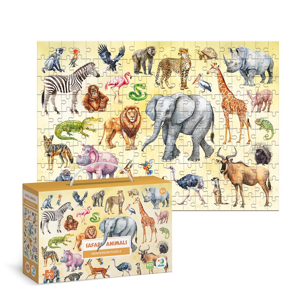 Puzzle Montessori Zwierzęta Leśne 200 el. – edukacyjna układanka 7+ dla dziecka