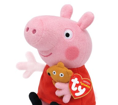 Beanie Babies Świnka Peppa – maskotka pluszowa 15 cm z misiem dla dziecka