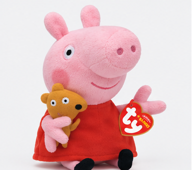 Beanie Babies Świnka Peppa – maskotka pluszowa 15 cm z misiem dla dziecka