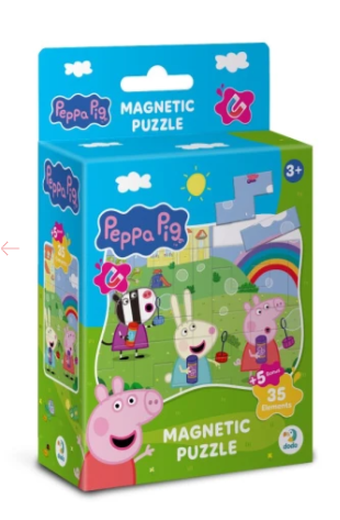 Puzzle magnetyczne Świnka Peppa „Spacer z przyjaciółmi” 40 el.