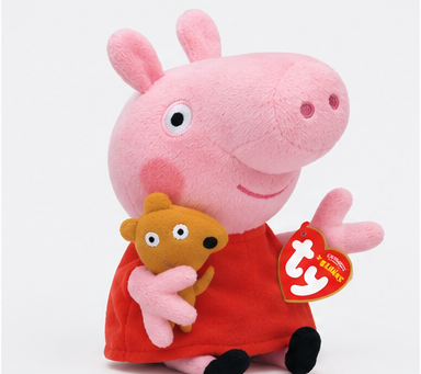 Beanie Babies Świnka Peppa – maskotka pluszowa 15 cm z misiem dla dziecka
