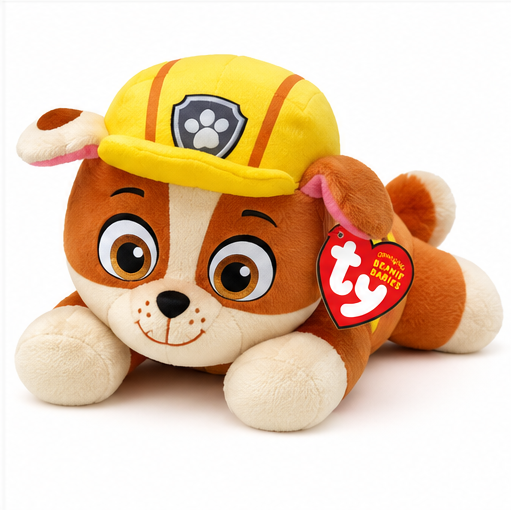 Beanie Babies Psi Patrol Rubble – maskotka pluszowa 15 cm, piesek budowniczy dla dziecka