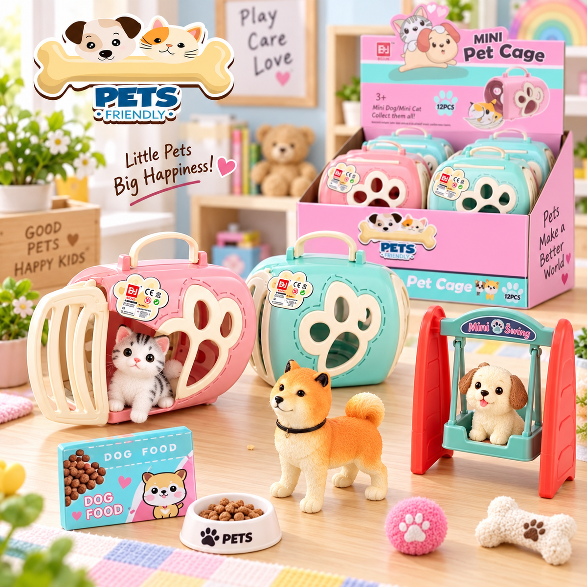 Pet Cage – mini transporter dla zwierząt 12 elementów dla dziecka