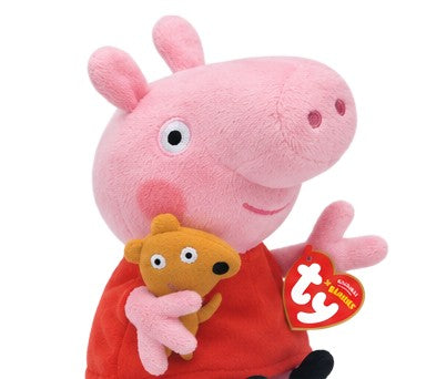 Beanie Babies Świnka Peppa – maskotka pluszowa 15 cm z misiem dla dziecka