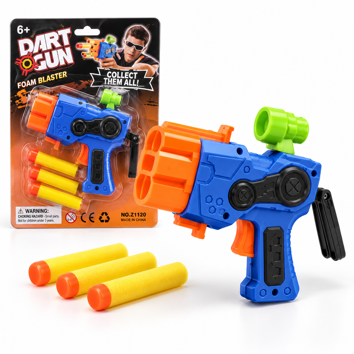 Pistolet do darta – kolorowy blaster z piankowymi strzałkami dla dziecka