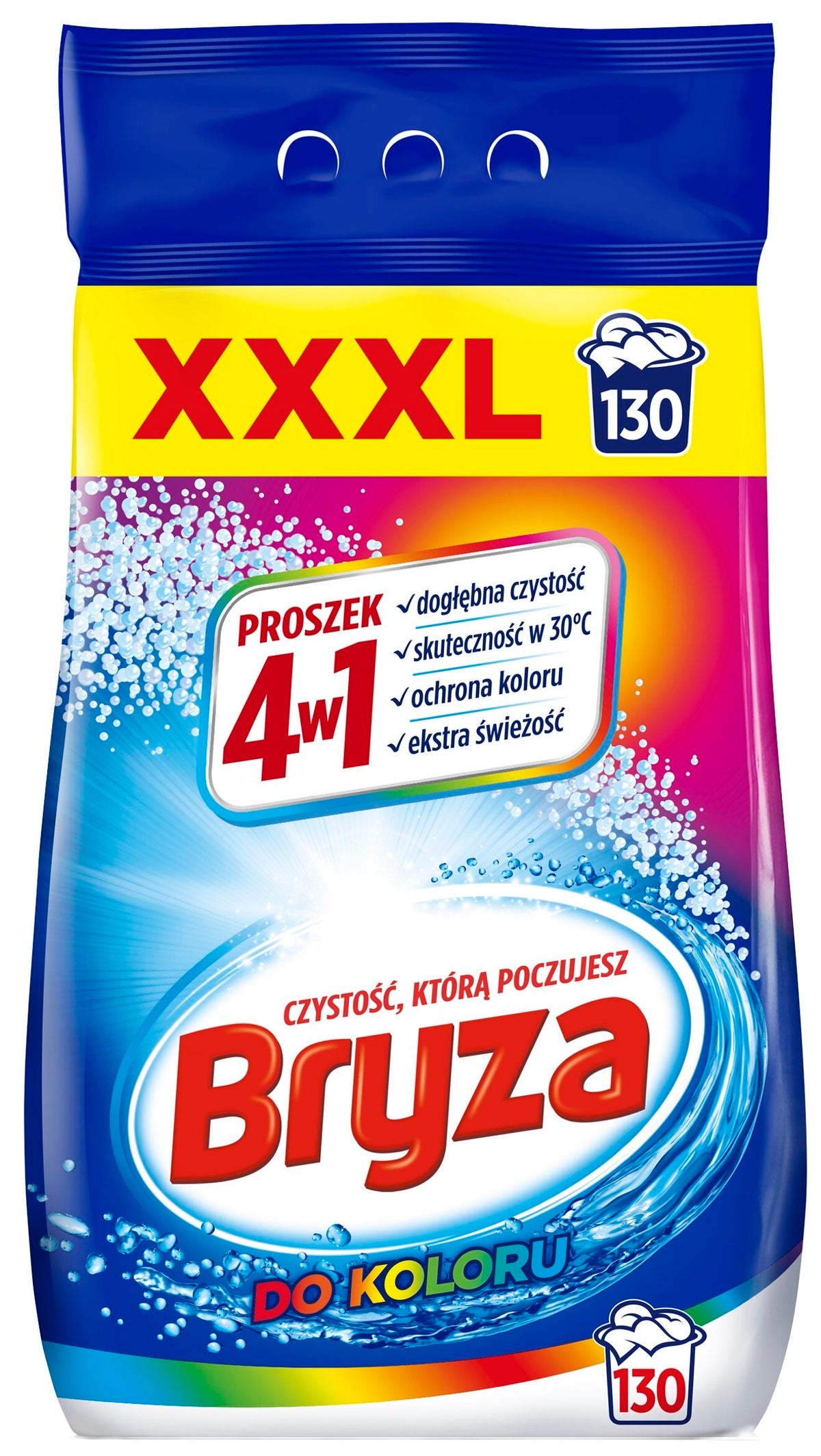 BRYZA 4W1 COLOR Proszek do prania do kolorowych tkanin 130 Prań 8,45kg KOLOR