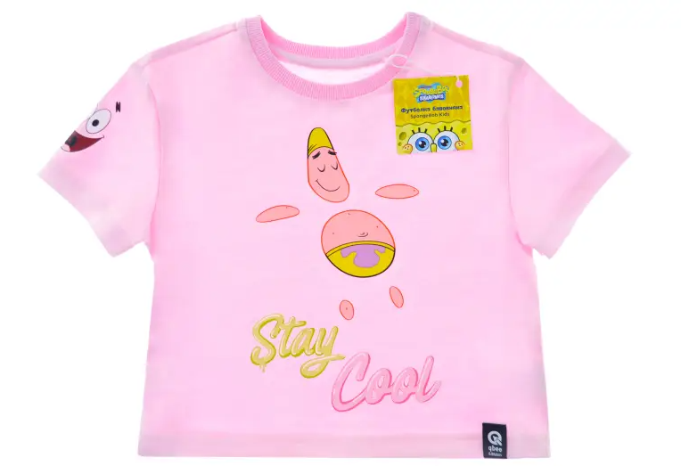 Koszulka dziecięca SpongeBob – różowa z Patrykiem „Stay Cool”, rozmiar 98/104