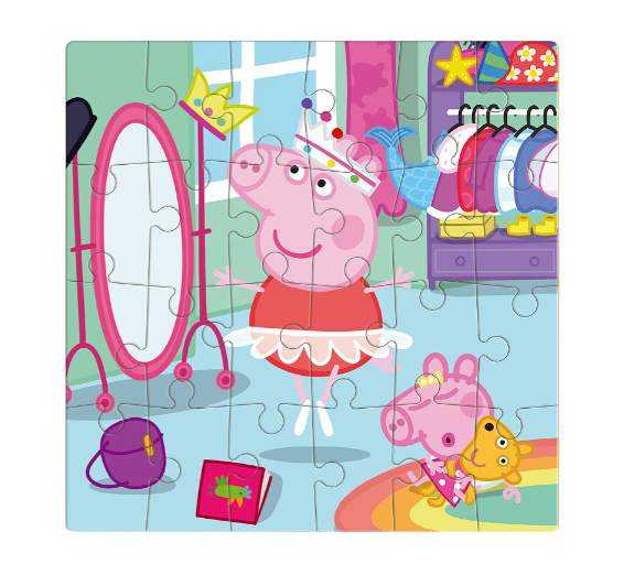 Puzzle Świnka Peppa Magiczne Przebieranki 24 el. – układanka 3+ dla dziecka