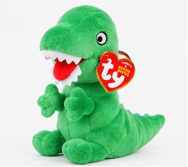 Beanie Babies Świnka Peppa Pan Dinozaur – zielona maskotka pluszowa 15 cm dla dziecka