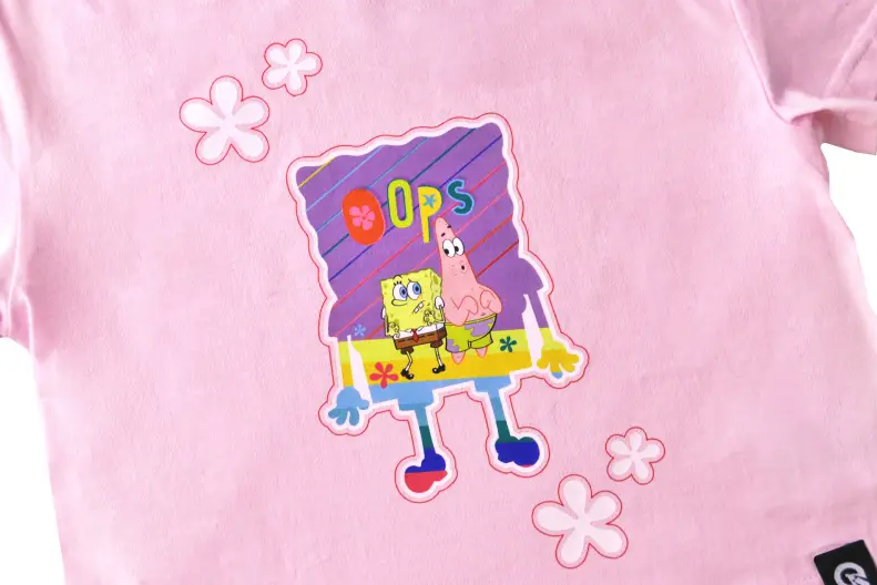 Koszulka dziecięca SpongeBob – różowa z Gąbką Bobem i Patrykiem „Oops”, rozmiar 86/92