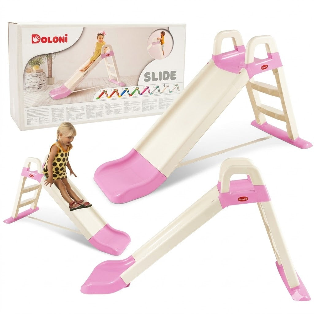 Zjeżdżalnia Dla Dzieci 140 cm - Stabilna Wolnostojąca | Biały, Różowy