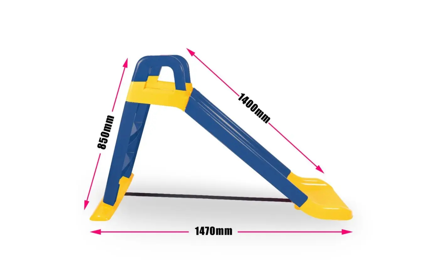 Zjeżdżalnia Dla Dzieci 140 cm - Stabilna Wolnostojąca | Niebieski, Żółty
