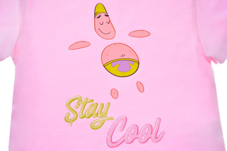 Koszulka dziecięca SpongeBob – różowa z Patrykiem „Stay Cool”, rozmiar 98/104