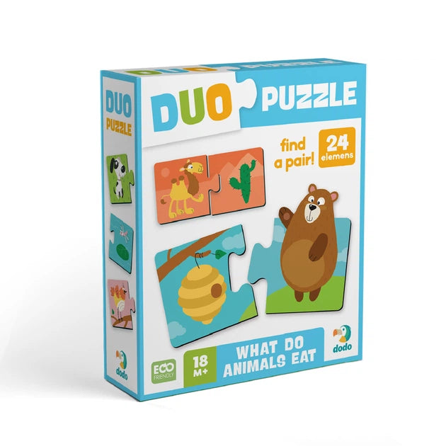 Puzzle DUO „Co jedzą zwierzęta?”