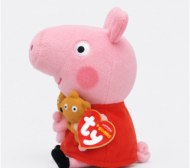 Beanie Babies Świnka Peppa – maskotka pluszowa 15 cm z misiem dla dziecka