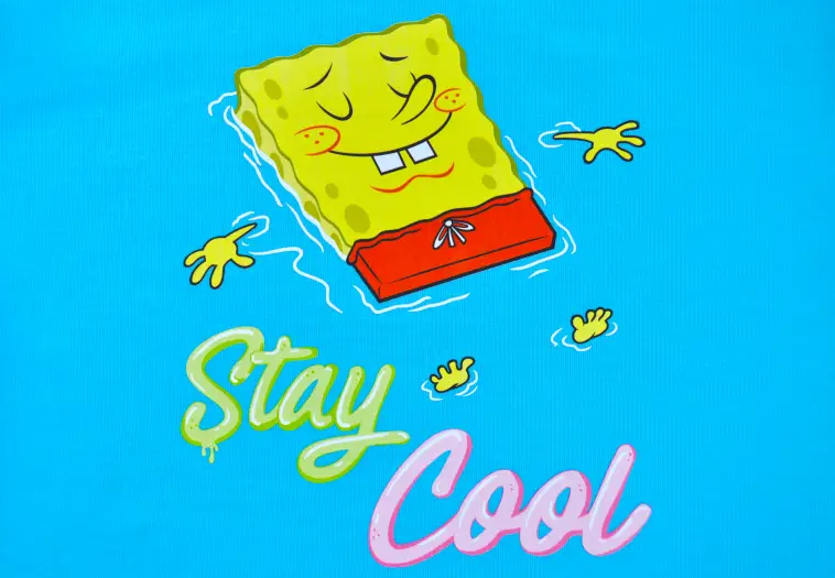 Koszulka dziecięca SpongeBob – niebieska z Gąbką Bobem, rozmiar 110/116
