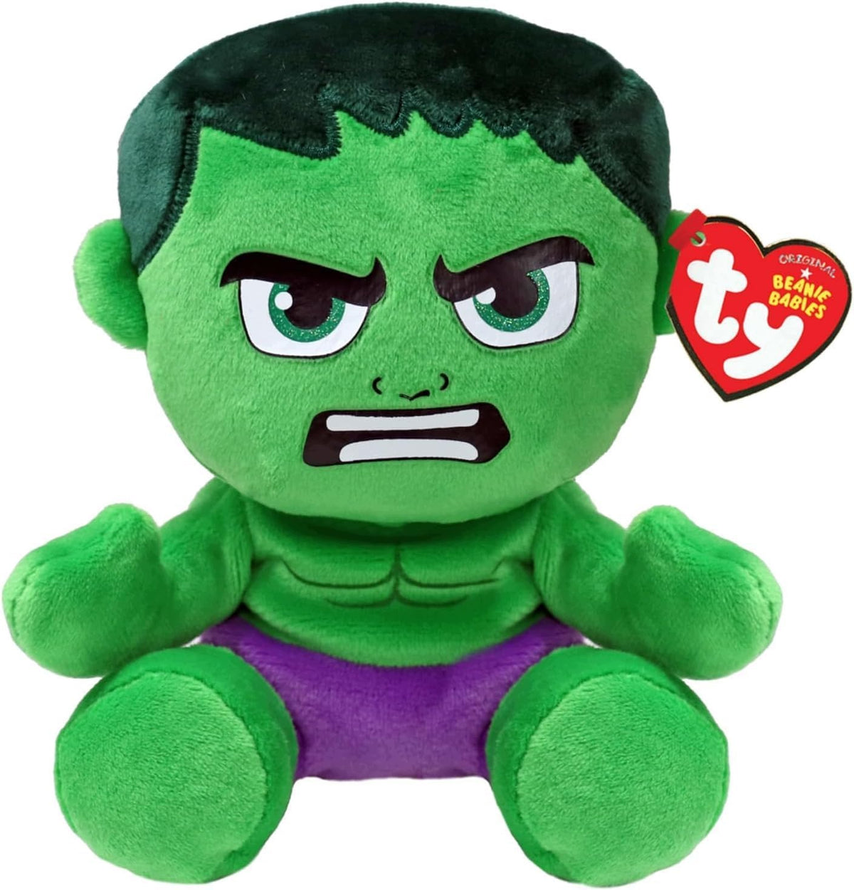 Beanie Babies Marvel Hulk – maskotka pluszowa 15 cm, zielony superbohater