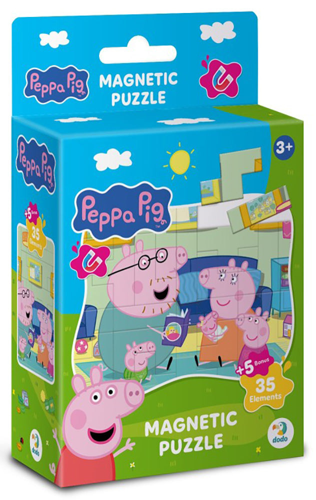 Puzzle magnetyczne Świnka Peppa „Przytulny wieczór” 40 el.