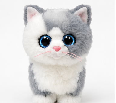 Beanie Boos Furley – maskotka pluszowa szary kotek 15 cm dla dziecka