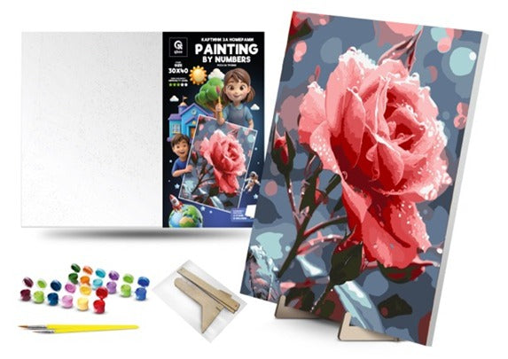 QB900-058 Set for painting by numbers "Rose on a r