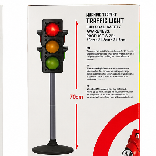 Zestaw Znaków Drogowych  – sygnalizator świetlny 70 cm z dźwiękiem 3+ dla dziecka