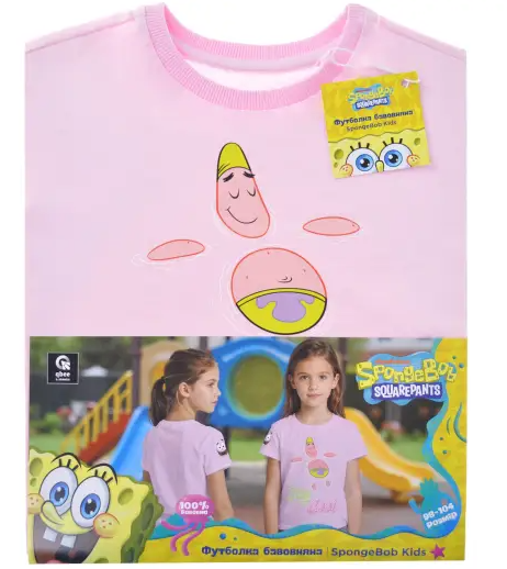 Koszulka dziecięca SpongeBob – różowa z Patrykiem „Stay Cool”, rozmiar 98/104