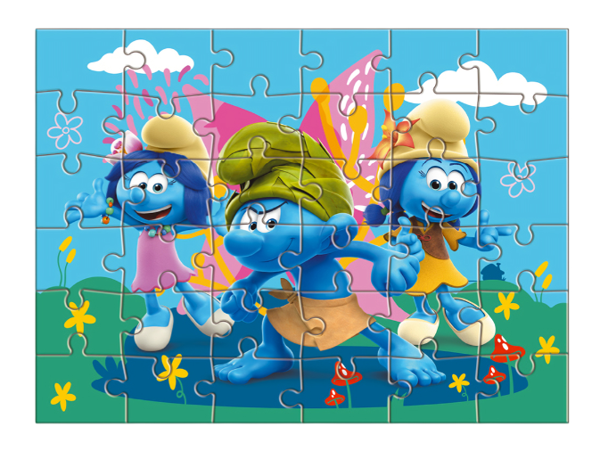 Puzzle 2 w 1 Smerfy „Wesołe chwile”