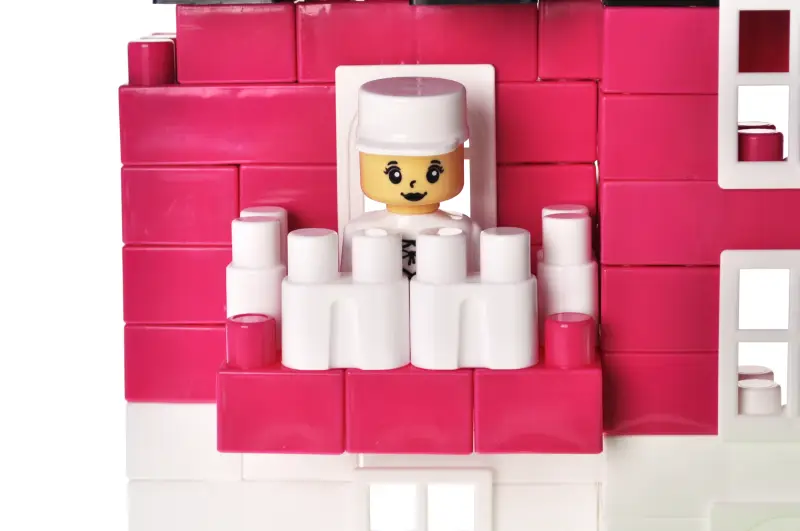 Klocki Konstrukcyjne QB300-206 „Block&Steps: Różowa Willa”