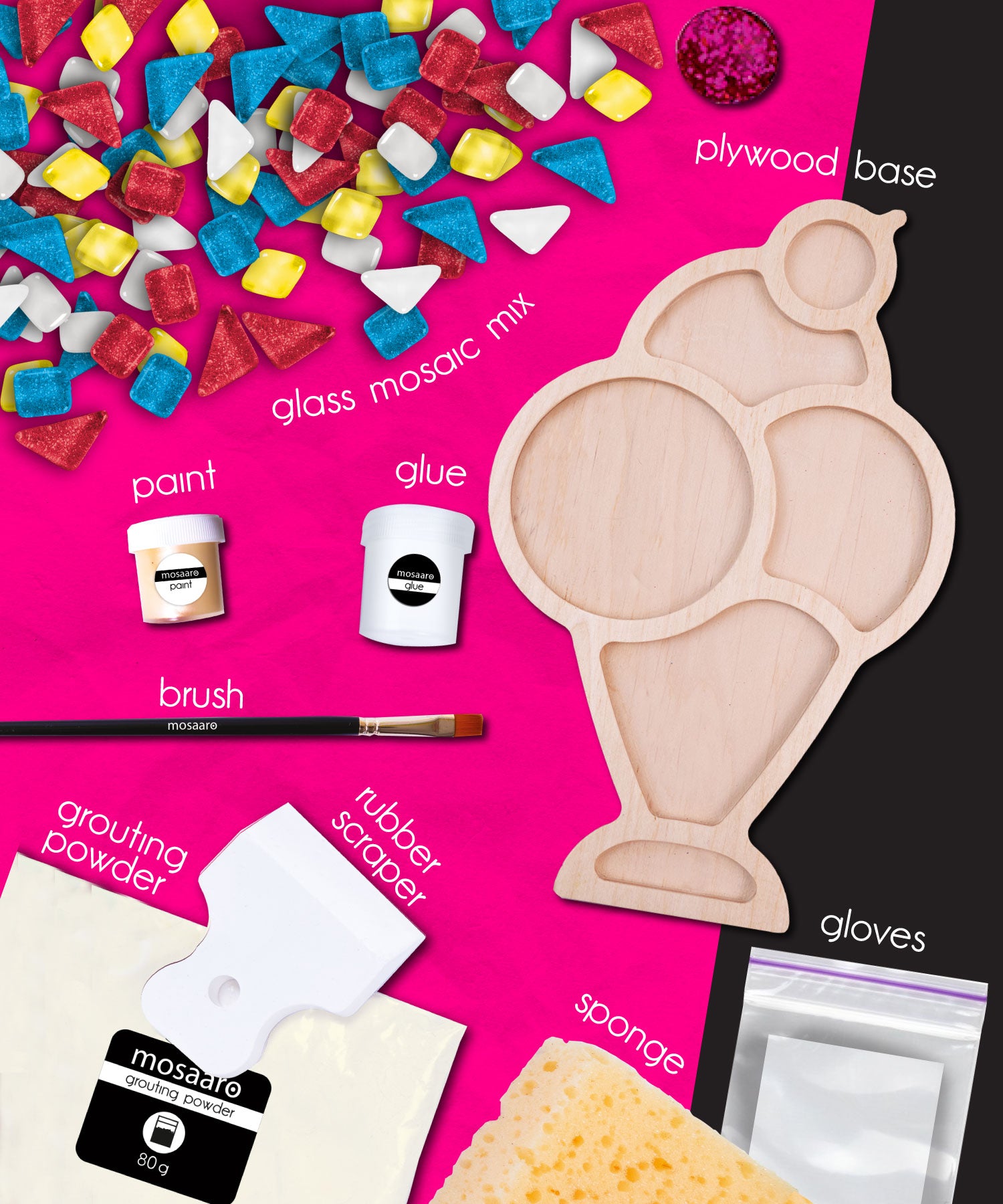 Mozaika szklana diamentowa DIY obraz ramka rękodzieło prezent ozdoba LODY Zestaw Kreatywny