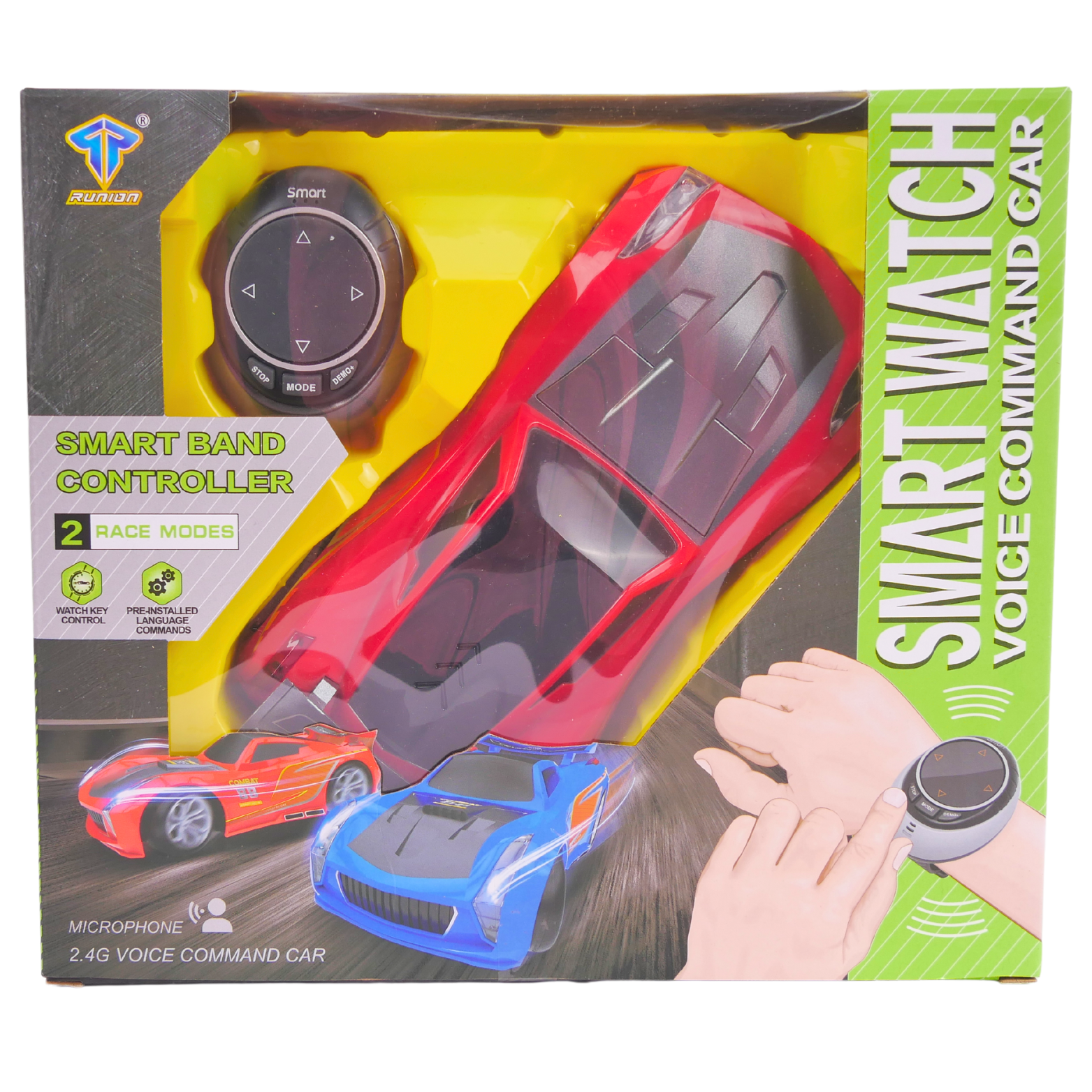 Auto Samochód Zdalnie Sterowany Zegarkiem Głosem Akumulator Kabel Światło